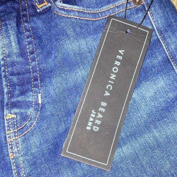 NWT VERONICA BEARD Carly High Waist Kick Flare Jeans 23 Bright Blue - Picture 7 of 10